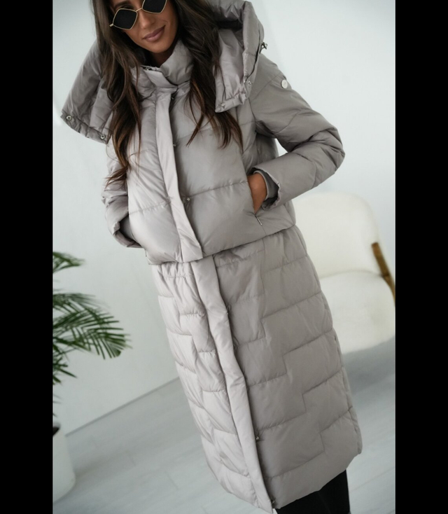 Quilted 2-in-1 Insulated coat Can be worn as a jacket 