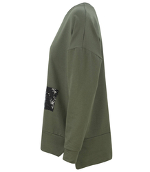 Wygodna BLUZA z przedłużanym Tyłem CEKINY