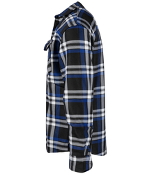 Warm men's checkered shirt with warming button-down classic