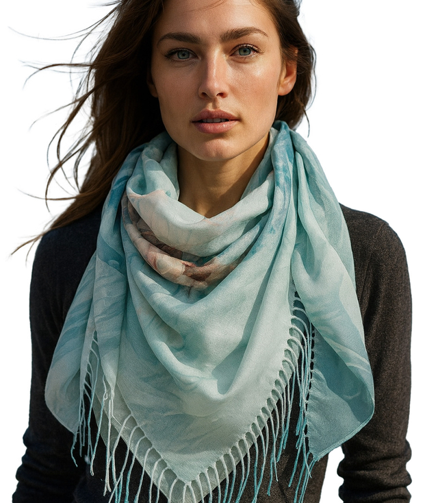 Women's floral pattern scarf 180x70