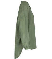 Long loose linen shirt linen longer back long sleeve LAILA 2