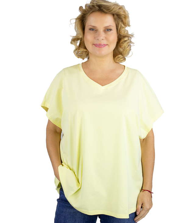 Blouse t-shirt with a heart neckline oversize Mela