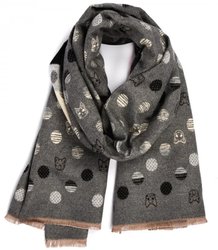 Warm shawl scarf cats dots elegant stylish 180x70 cm