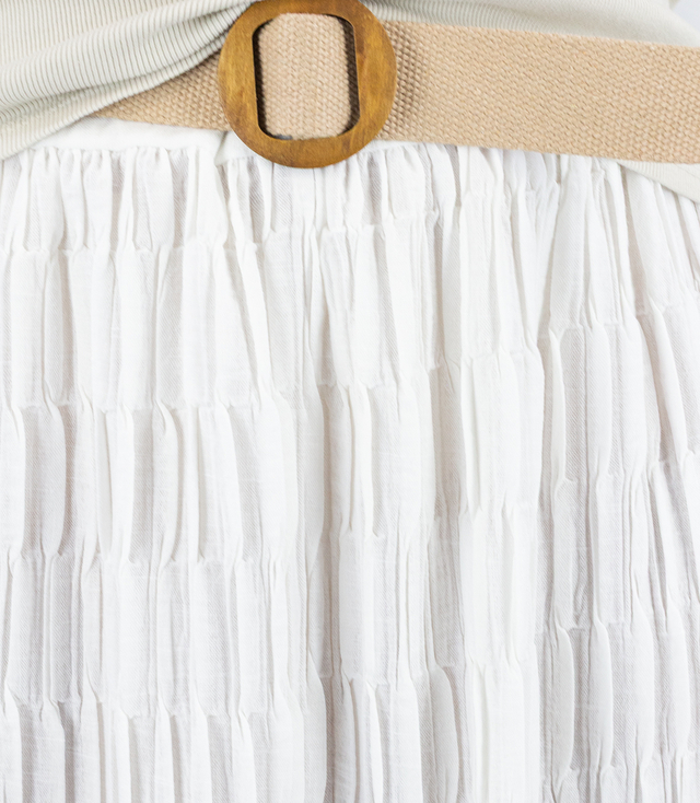 Long maxi skirt with pleats and belt AMARA