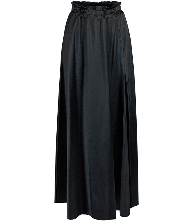 Długa elegancka satynowa spódnica z rozcięciem EWA