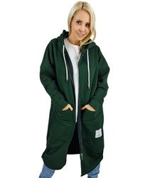 Long women's hoodie. Warm, nice material. Zipper BETH