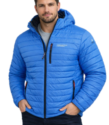 Men's PLUS SIZE quilted jacket with detachable hood