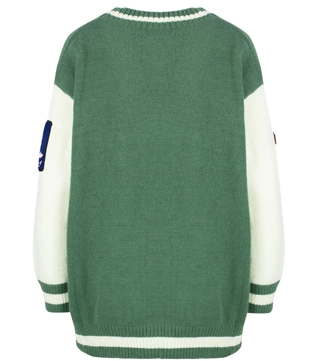 Short cardigan sweater with patches LUCKY 