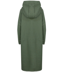 Warm women's sweatshirt oversize dress with hood NANCY