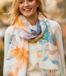 Women's floral pattern scarf 180x70