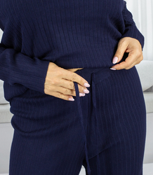 Prążkowany zestaw dresowy z luźną bluzą i spodniami SORELLA