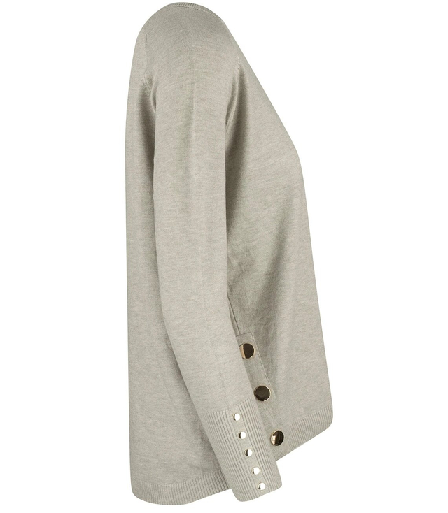 Classic smooth women's sweater with buttons MARIA
