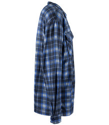 Warm fleece men's plaid shirt with zipper closure 