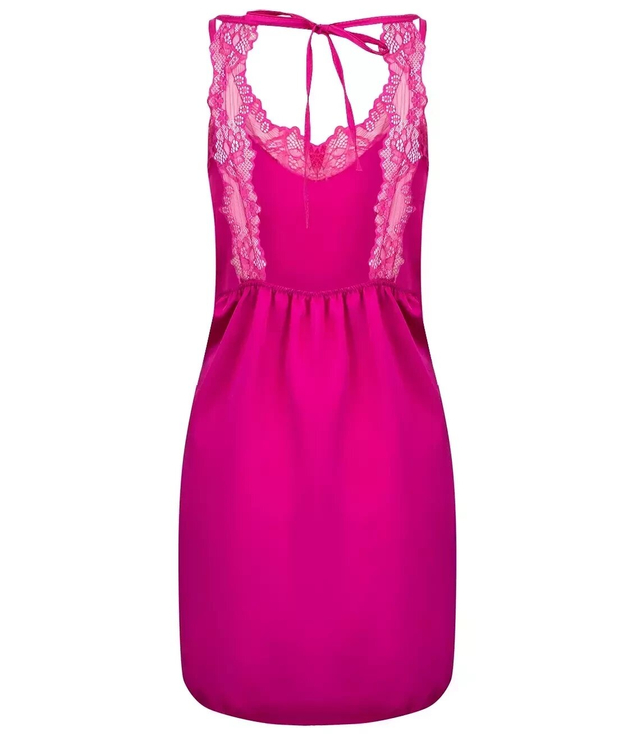 Bieliźniana satynowa sukienka koronka mini