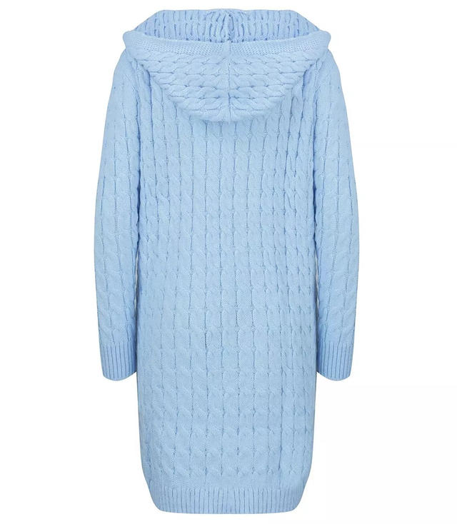 Braided plaid cardigan with hood ZUZA