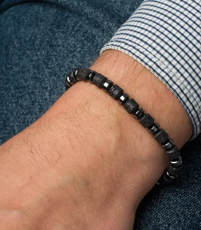 Men's bracelet with natural stones