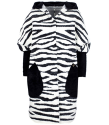 Kurtka Alpaka oversize z kapturem ZEBRA