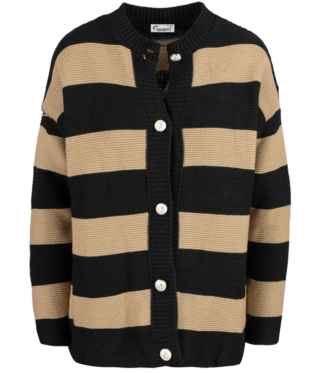 Warm and cozy women's sweater with wide stripes ZEFIRA