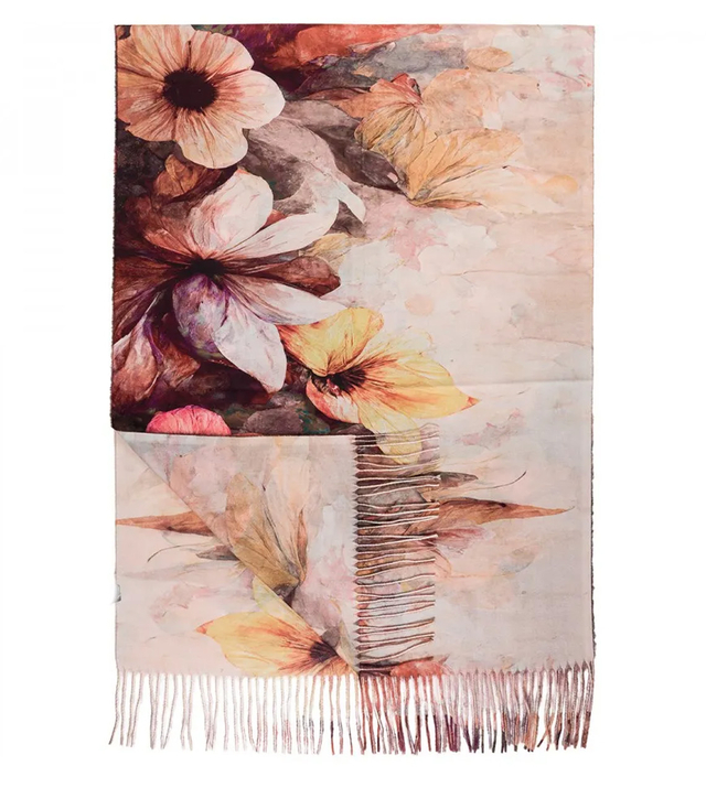 Square shawl scarf for women with tassels AGRAFKA