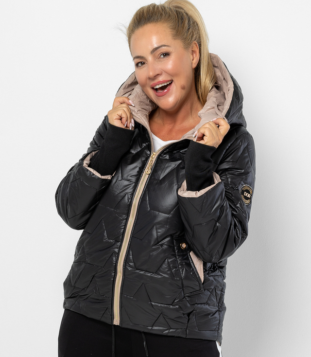 Quilted autumn winter jacket with hood MILANO