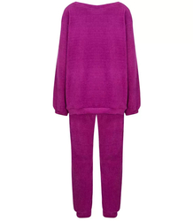 Women's corduroy tracksuit composed of a sweatshirt and trousers. Loose cut