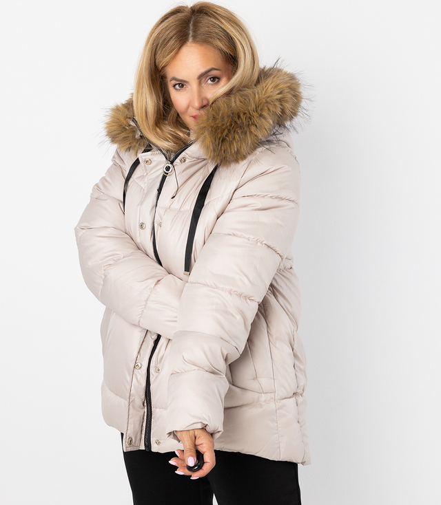 Warm winter jacket with fur hood URBAN EXPLORER