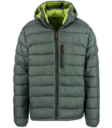 Men's winter quilted jacket with hood