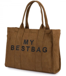 Large shopper bag one-color with the inscription "My Bestbag"