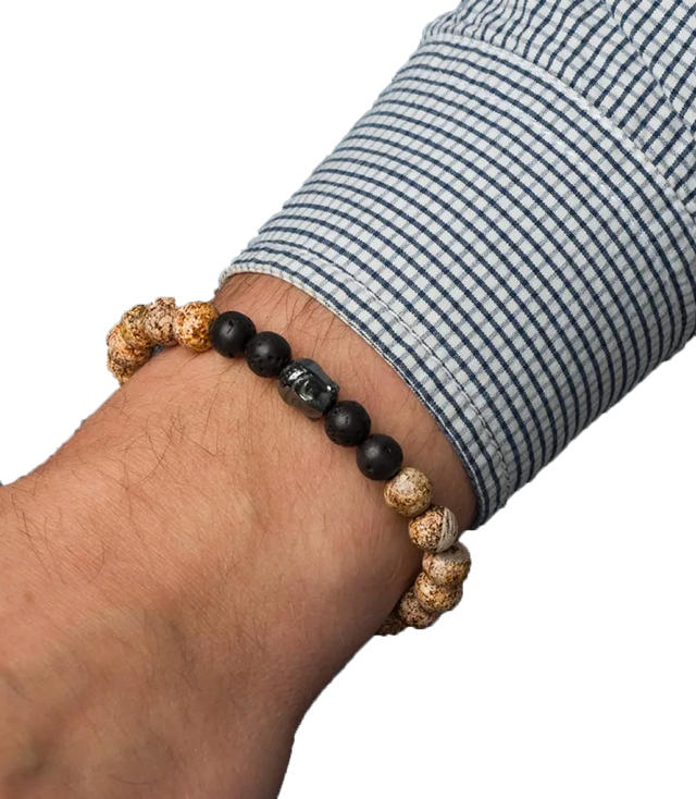 Men's bracelet with natural stones