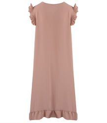 Letnia sukienka midi z falbankami luźna oversize HONEY