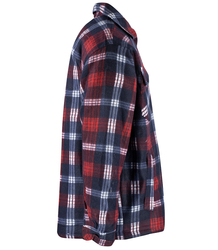 Warm fleece checked men's shirt insulated with faux fur