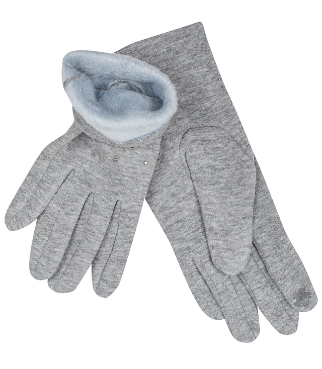 Women's insulated gloves Touch Five-fingered with rhinestones