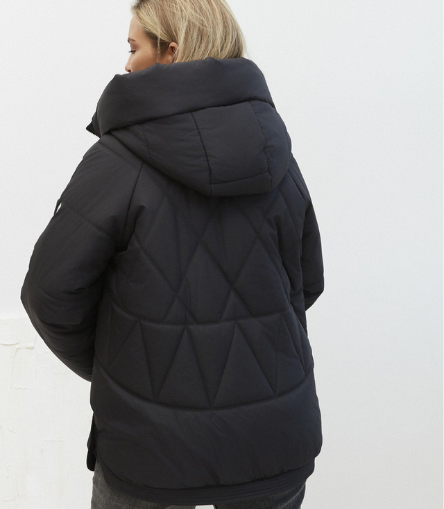 Women's quilted winter jacket with hood KORNELIA