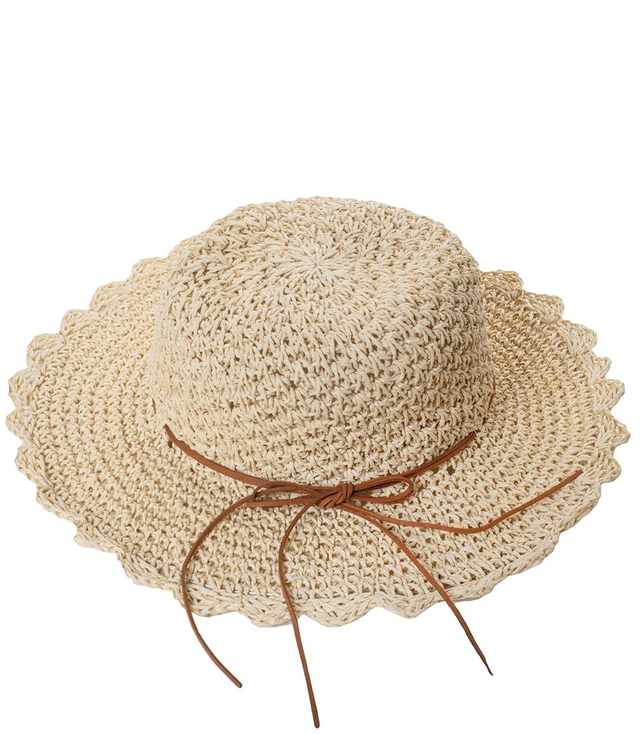 Fashionable large braided pattern women's hat with charming brim