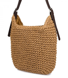 PARIS MILANO braided handbag with eco leather strap