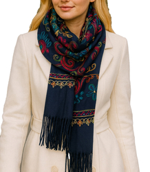 Women's scarf with floral ornament stylish