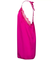 Bieliźniana satynowa sukienka koronka mini