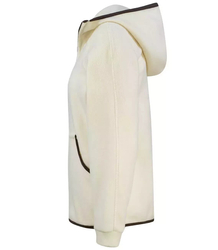 Fleece sweatshirt with a warm hood and fleece hem