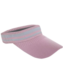 Fabric visor with elastic band in stripes