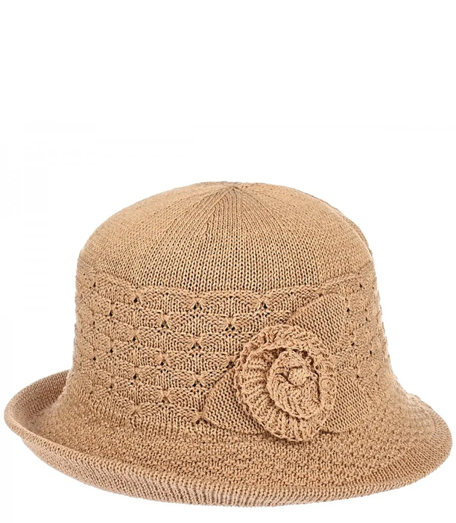 Summer braided hat BUCKET HAT with flower Stylish