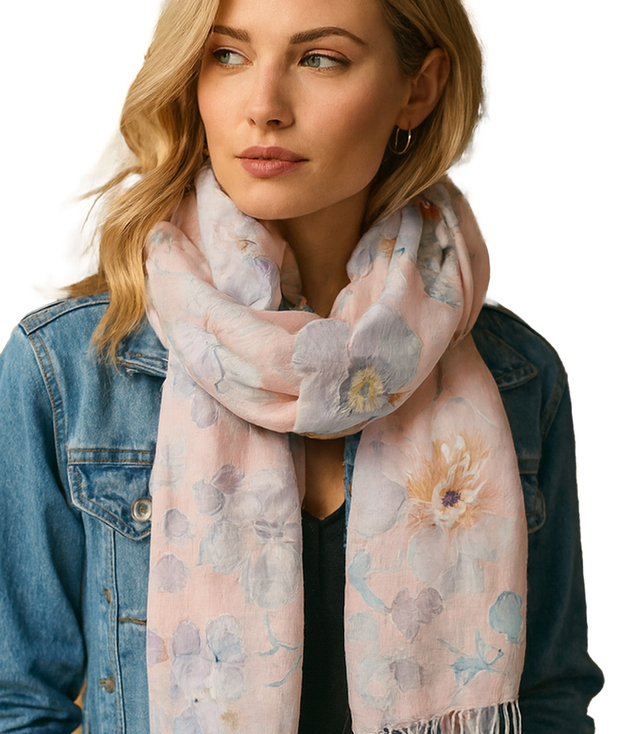Women's floral pattern scarf 180x70