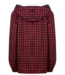 Fur lined plaid shirt jacket