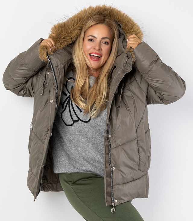 Warm winter jacket with fur hood URBAN EXPLORER