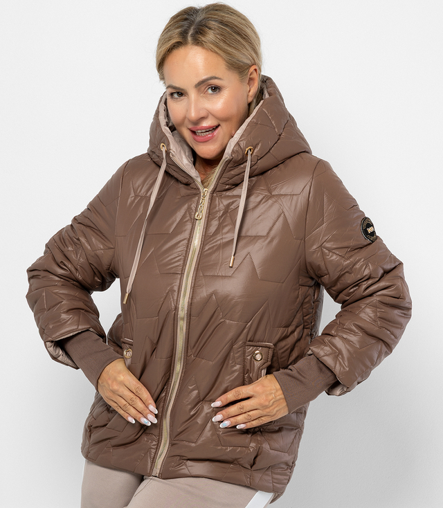 Quilted autumn winter jacket with hood MILANO