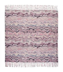 Wavy delicate pattern scarf with tassels