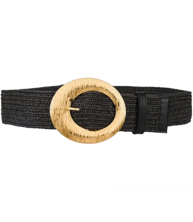 Braided women's belt with large buckle