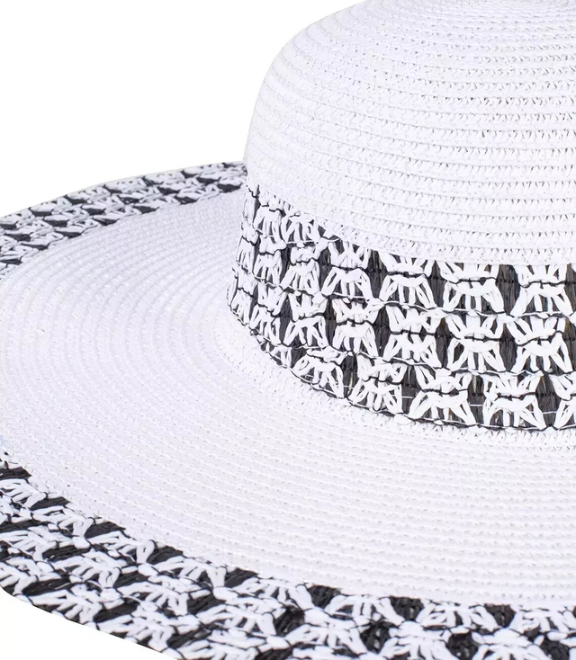 Fashionable large braided openwork hat