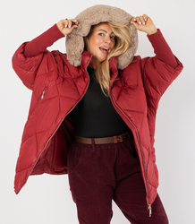 Winter oversize jacket with hood and fur NORDIC PUFF