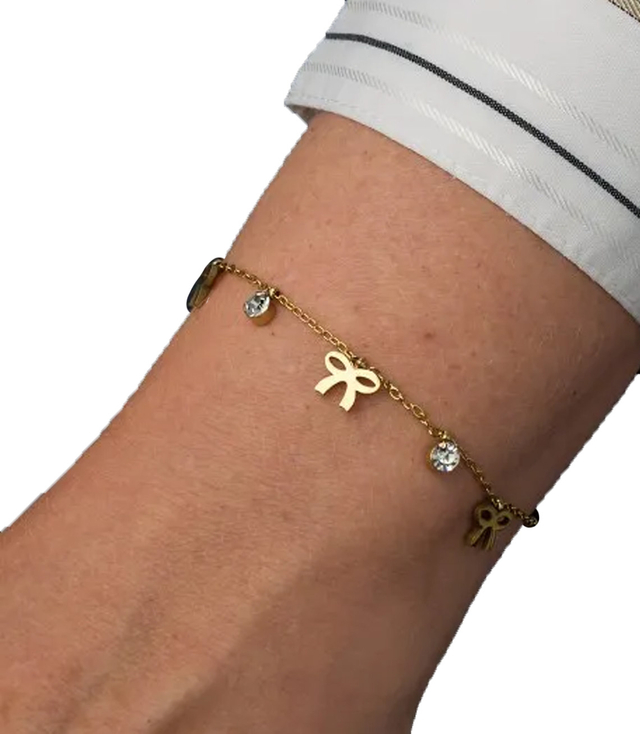 Elegant gold women's steel bracelet