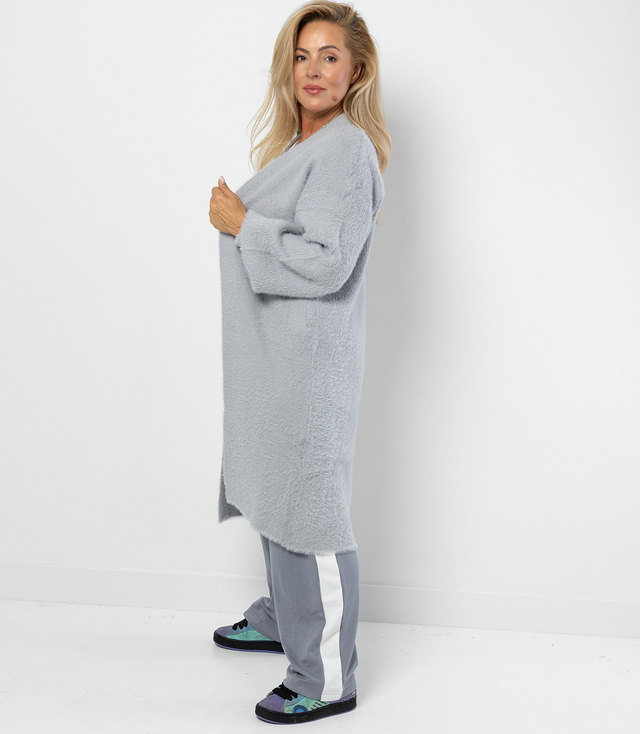 Kardigan z miękkiej dzianiny z włoskami puchaty ALBA